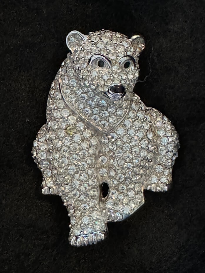 アクセサリー HARPO Silver  Animal Brooch Bear Swarovski Polar Bear Brooch | eBay