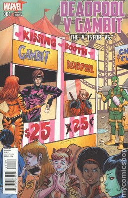Deadpool vs. Gambit 1B Seeley Variant FN 2016 Stock Image