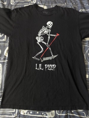 Lil Peep Schemaposse Grim Reaper Black T Shirt Mens size Medium