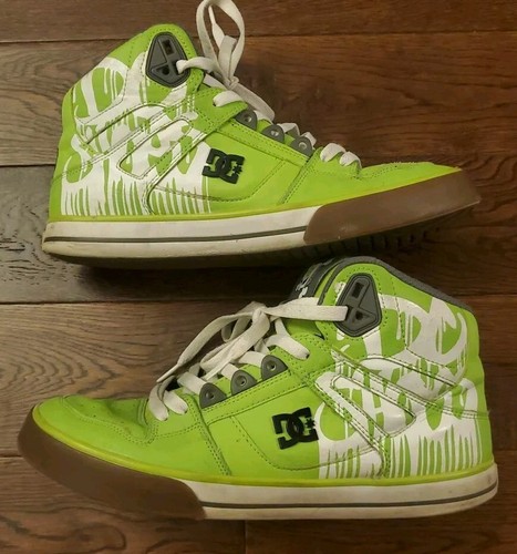 RARE VINTAGE DC SHOES Green Ken Block Leather Hi SE #43