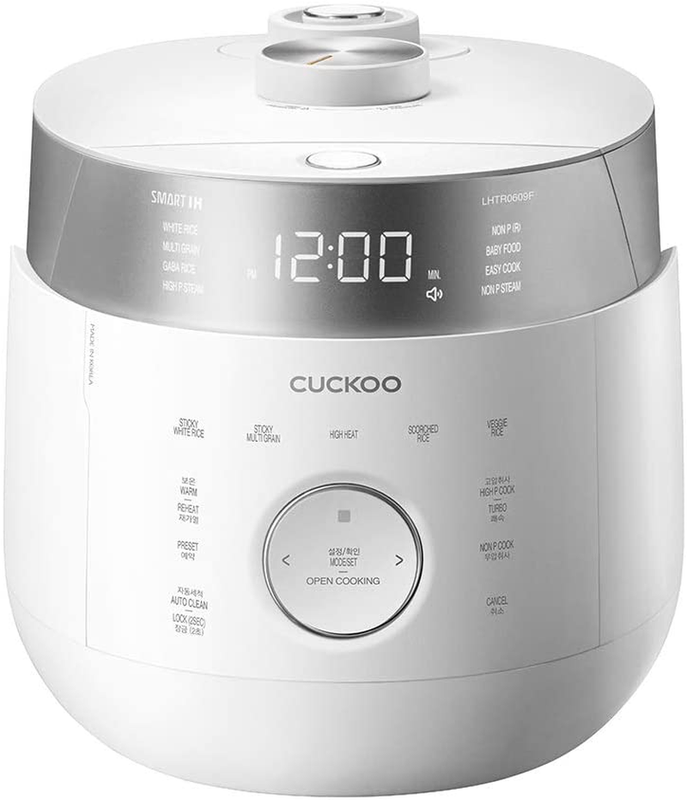 CUCKOO IH Twin Pressure Rice Cooker 23 Menu Options: White, GABA, Scorched, Porr