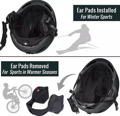Turboske Ski Helmet, Snowboard Helmet Snow Sports Helmet, Audio Compatible & S