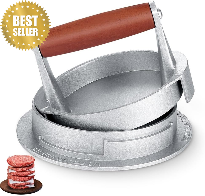 Hamburger Press, Smash Burger Press Flat, Burger Smasher for Griddle, Non-Stick