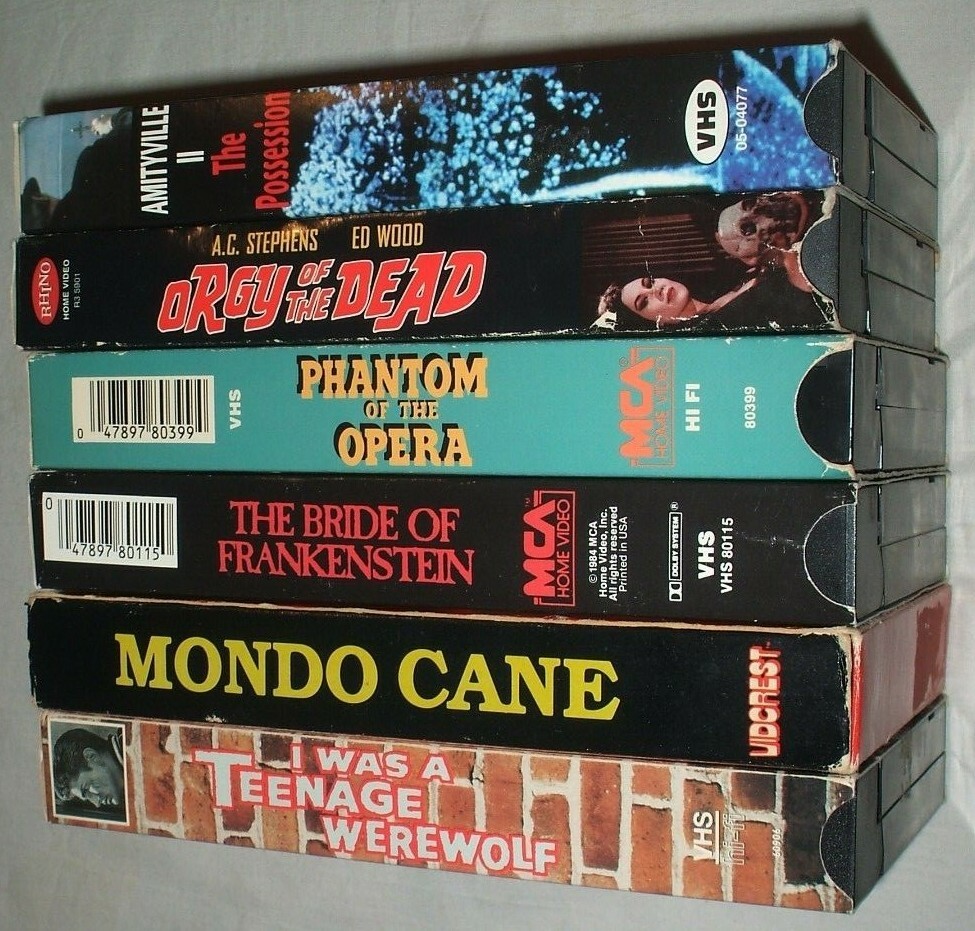 6 Horror VHS I Was A Teenage Werewolf Orgy Of The Dead Mondo Cane Amityville II