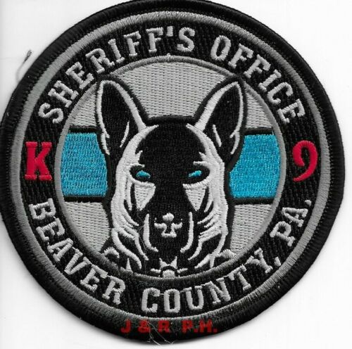 *NEW*  Beaver County Sheriff  K-9, PA (4" round) shoulder police patch (fire)