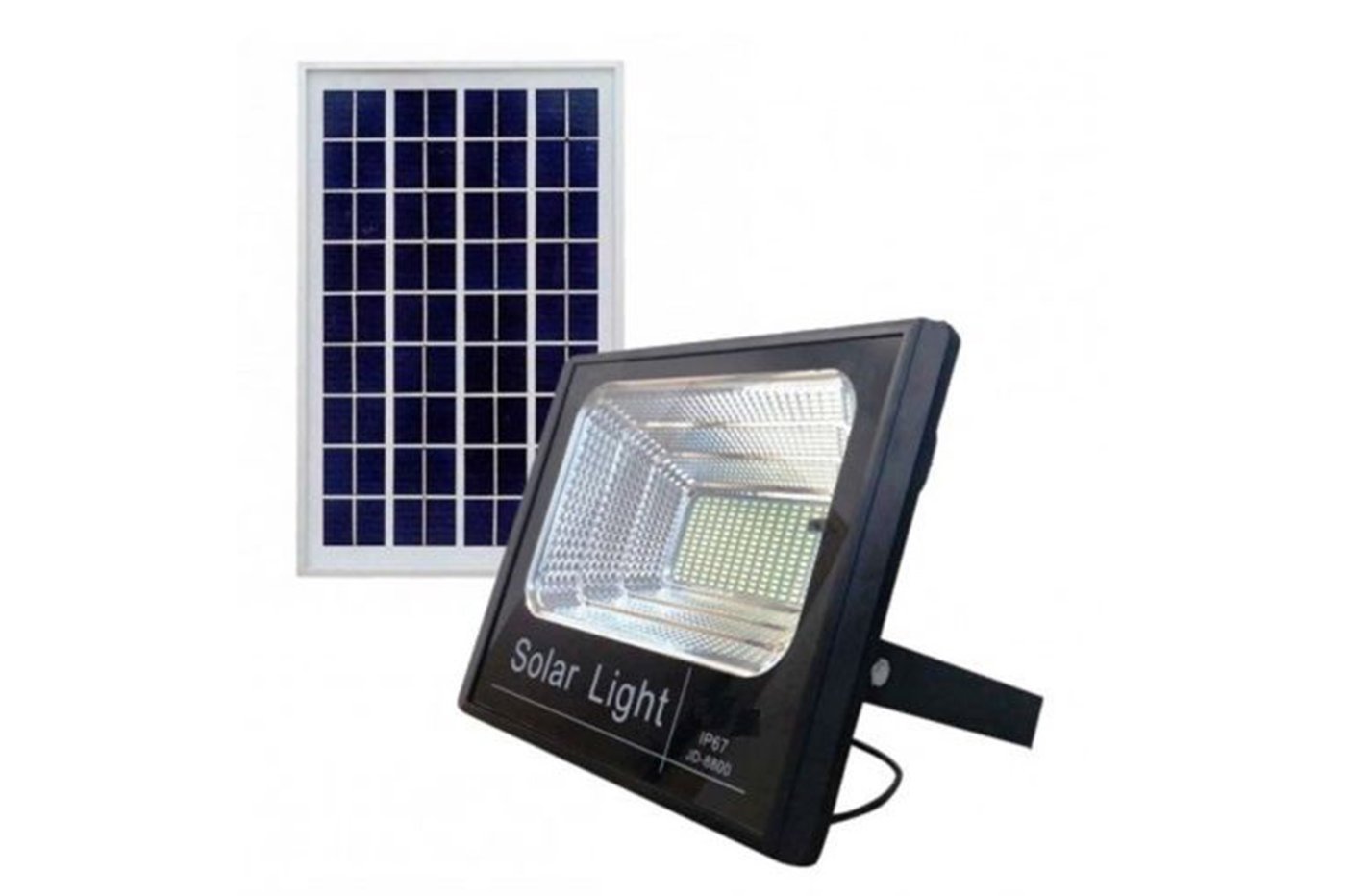 Faro Led Smd 100w + Pannello Solare Crepuscolare Telecomando Esterno Xj8800 linq