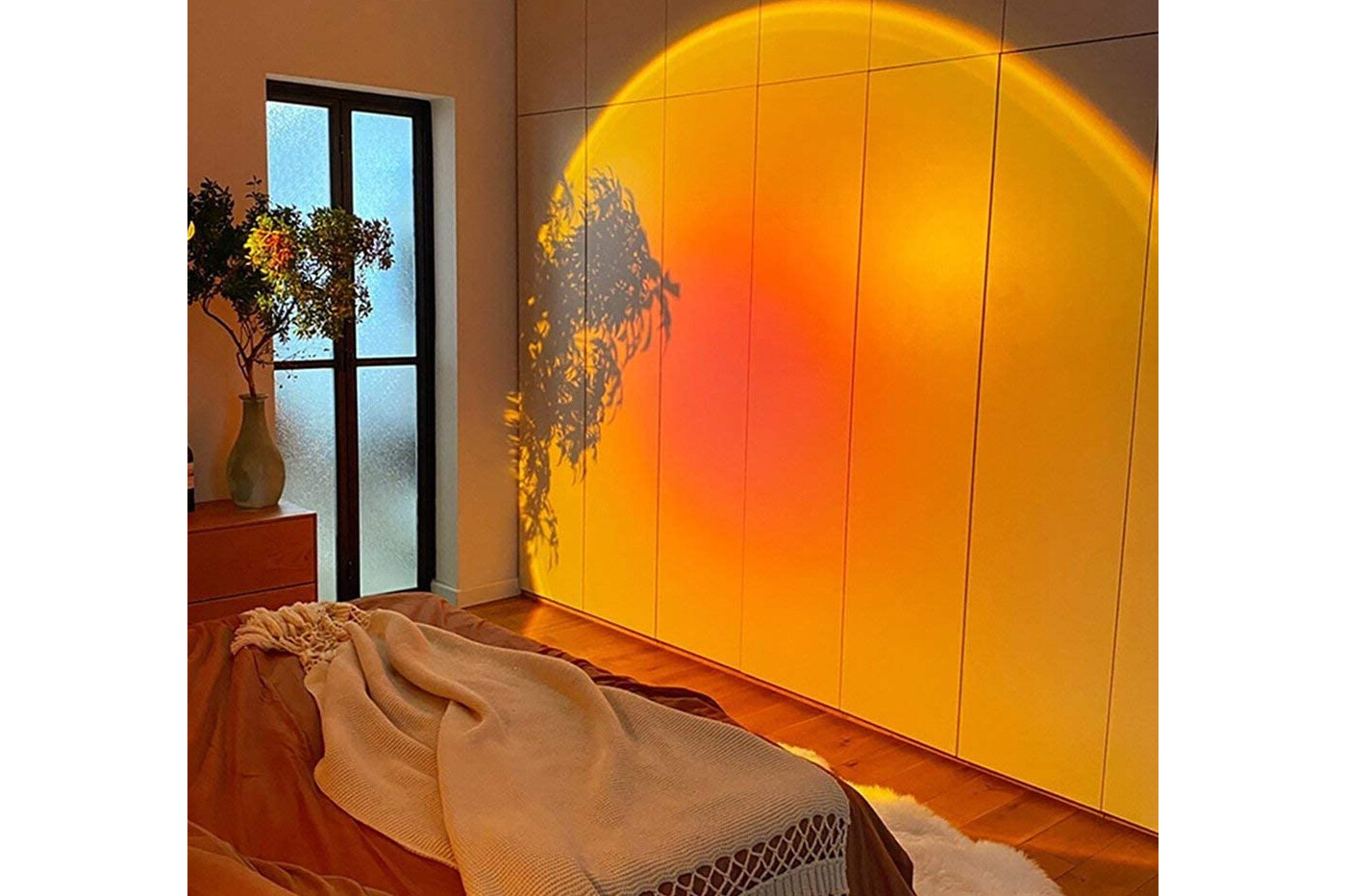 Lampada Proiettore LED Tramonto Luce Arancione Orientabile Luce notturna USB cir 1