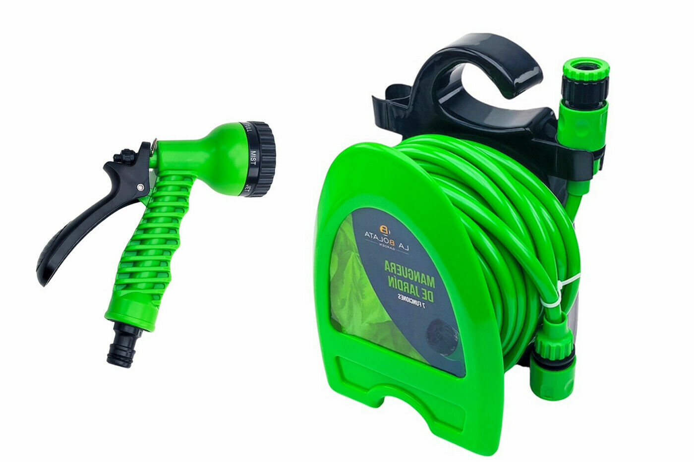 Tubo da Giardino Pompa Acqua 10mt con Avvolgitubo a Parete Pistola 7 Getti idea