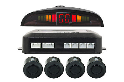 Kit 4 sensori di parcheggio neri auto display suono led verniciabili dr pcl-6082
