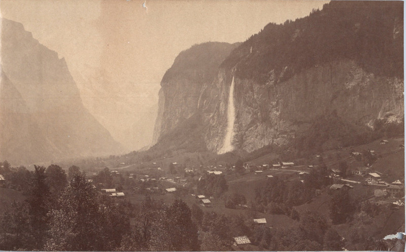 Suisse, Lauterbrunnen, Chute, Vintage Print, Ca.1880 Tirage Vintage Tirage Alb