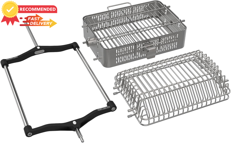 Joetisserie Basket Kit for Kamado Joe Grill, Flat & Tumbler Baskets