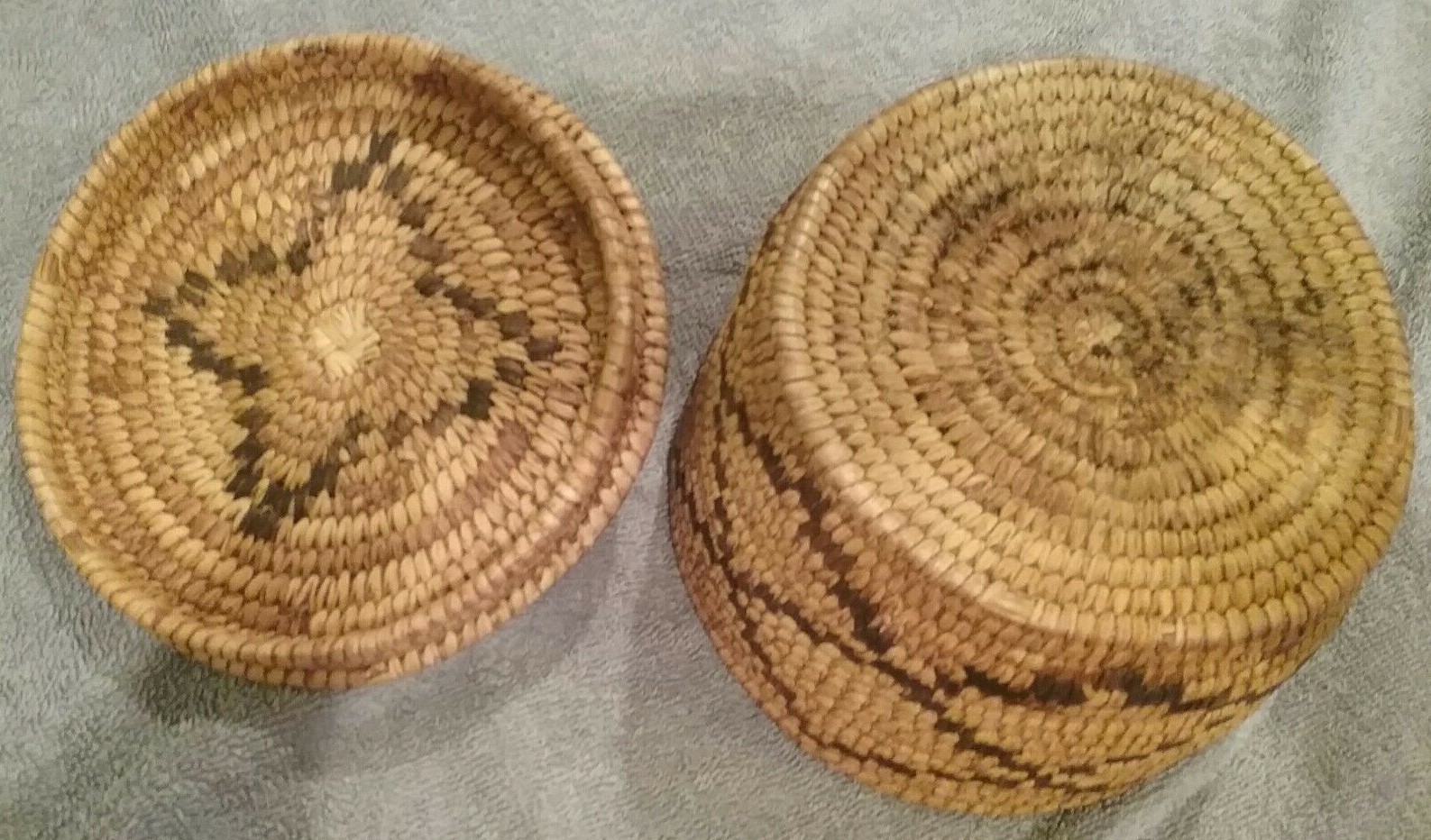 PIMA PAPAGO NATIVE AMERICAN WOVEN LIDDED INDIAN BASKET