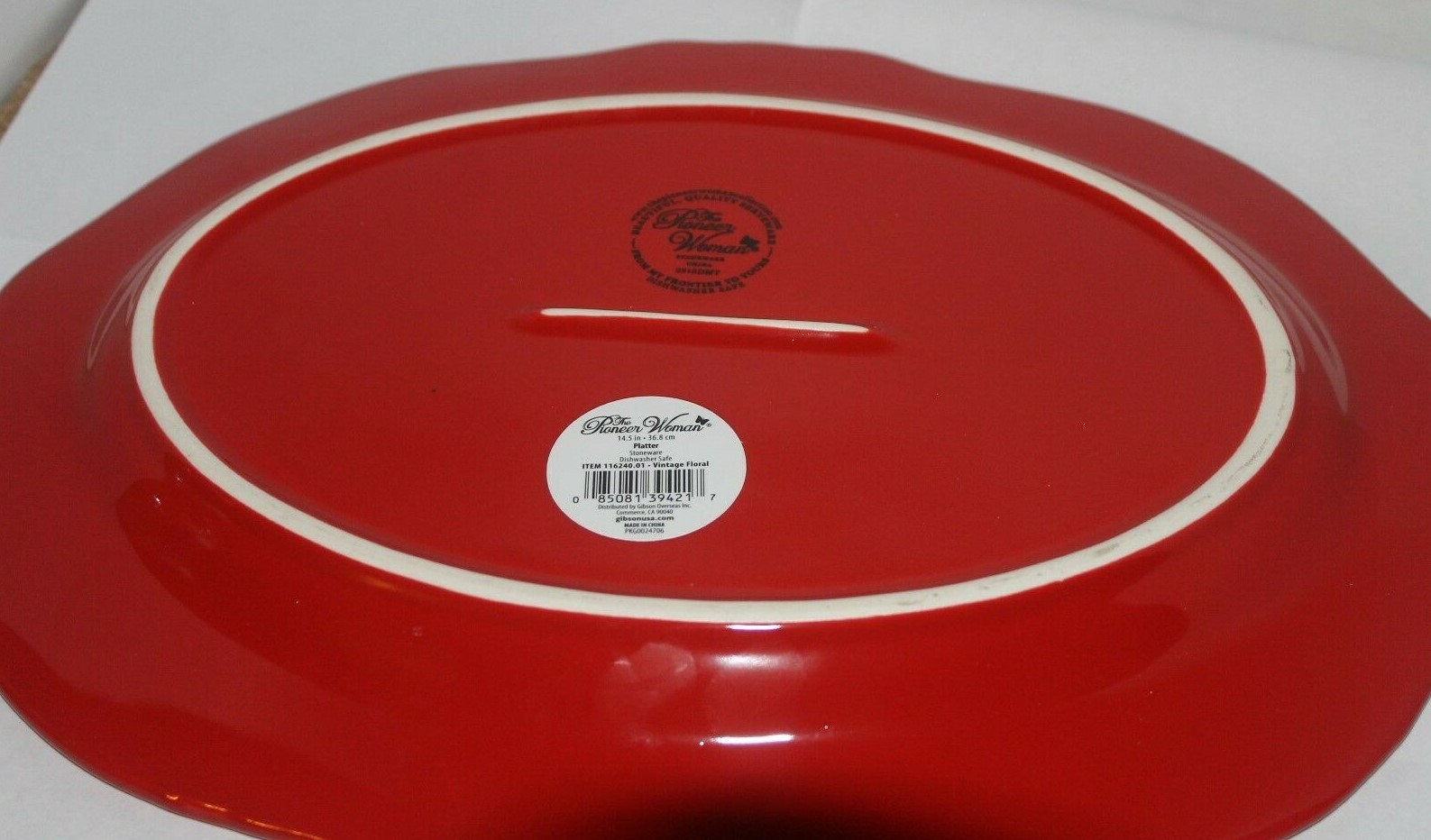 The Pioneer Woman Platter Vintage Floral Red 14.5