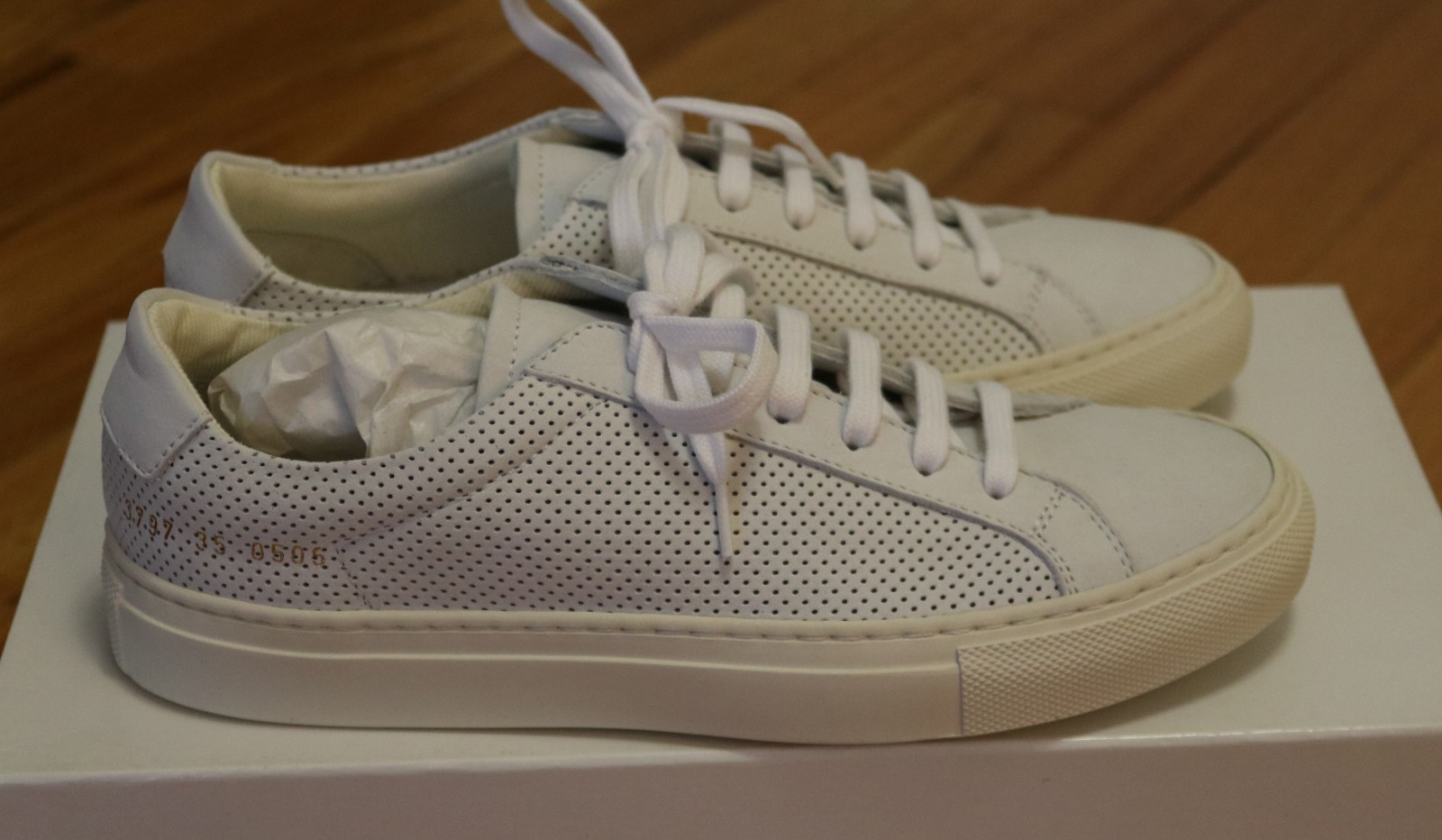 Pre-owned Common Projects Woman Achilles Low Summer White Size 35 / 5 Brand