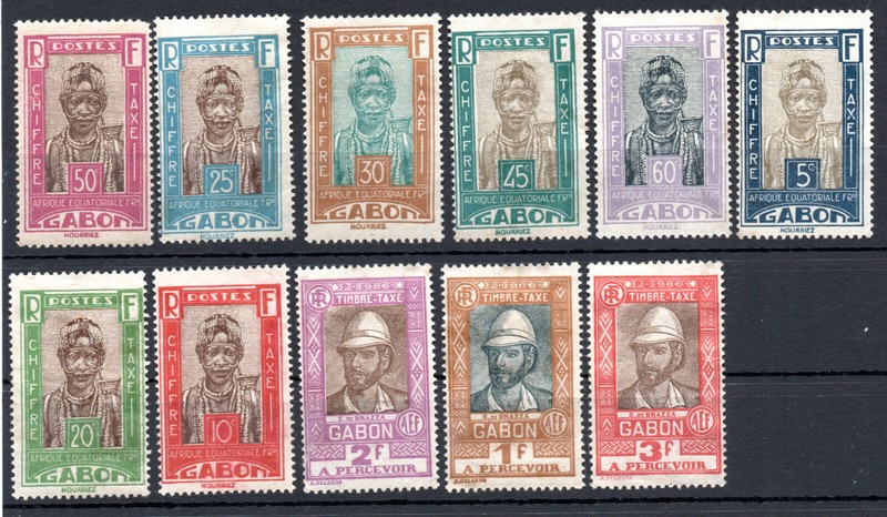 Colonies FranÃ§Aises Gabon Taxes NÂ°12/22 Nsg Tb  Cote 82 Euros !