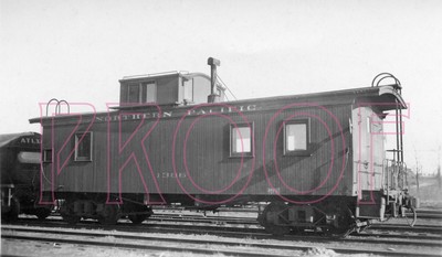 Northern Pacific (NP) Wooden Caboose 1386 at Minneapolis in 1936 - 8x10 Photo