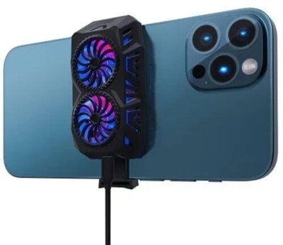 AIHOOR Phone Cooler with Dual Cooling Fan for Gaming (Color Black)