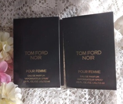 Tom Ford NOIR POUR FEMME Eau de Parfum 0.05fl.oz./1.5mL CARDED SAMPLE VIALS (2)