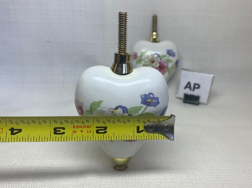 (AP) Lot Of 2 Ceramic Hearts Rose Decoration Furniture Craft; Free US Shipping