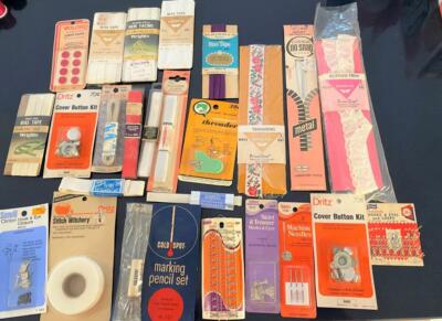 Sewing Notions Vtg SEALED Mixed Lot 26 Dritz Talon Dyno Scovill Wright New Stock