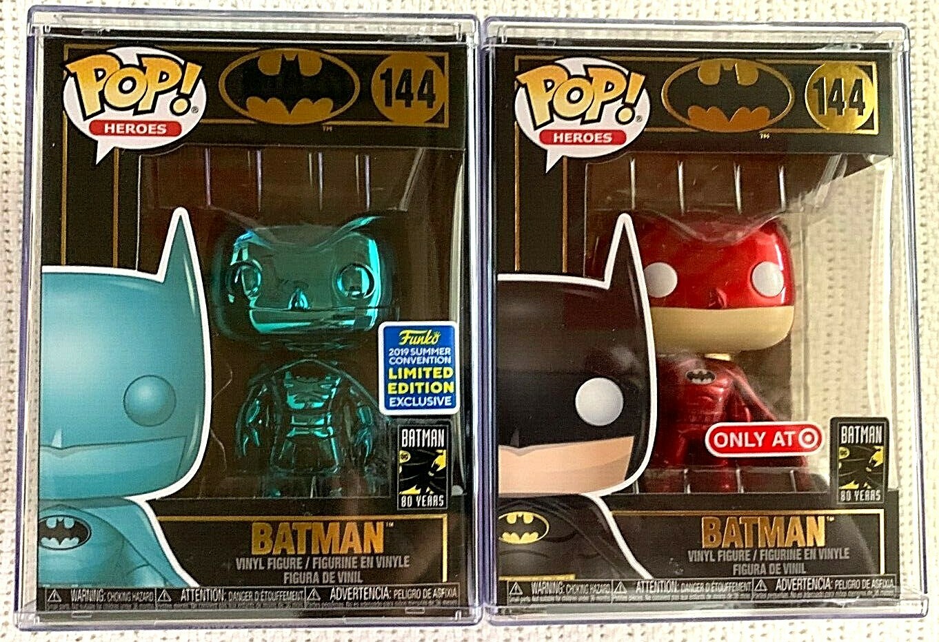 🔥~FUNKO~BATMAN #144~BLUE CHROME & RED METALLIC EXCLUSIVE