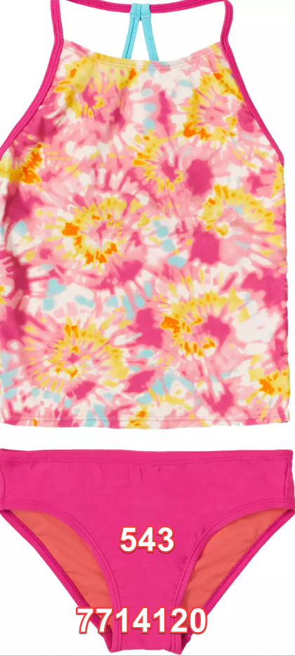 Speedo Girl's Print High Neck Tankini Set Swimwear Swimsuit