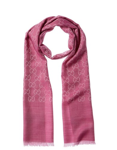 ボレロ・ショール GUCCI Ivory/pink cashmere scarf with logo Gucci Ivory Pink Cashmere Scarf With Logo – LOZURI®