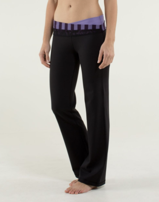 LULULEMON Astro Pants Full-On Luon Wide Leg Size 6 Purple Black Lounge  Comfy