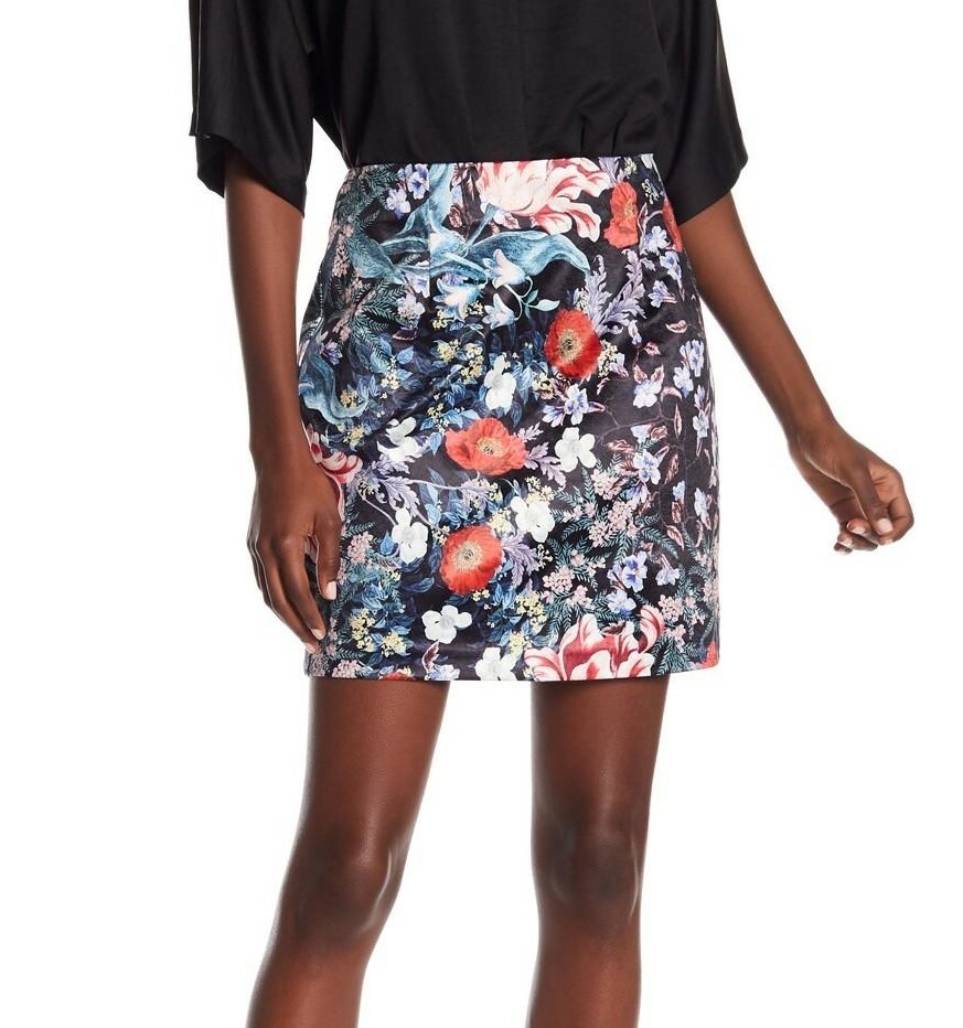 MINKPINK 156416 Women's Botanica Satin Mini Skirt Multicolor Sz. Medium
