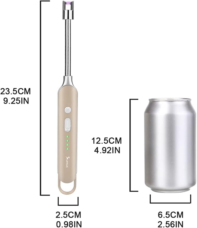 Electric Rechargeable Arc Lighter with LED Battery Display Long Flexible Neck US