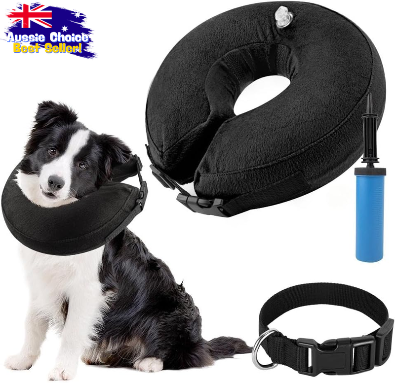 Inflatable Dog Collar, Soft Recovery Cone, Adjustable Washable Pet Cone