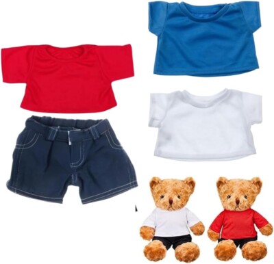 New 3 T-Shirts & Shorts Combo for 14''-18'' Stuffed Toys - Fits Build Bears Plush