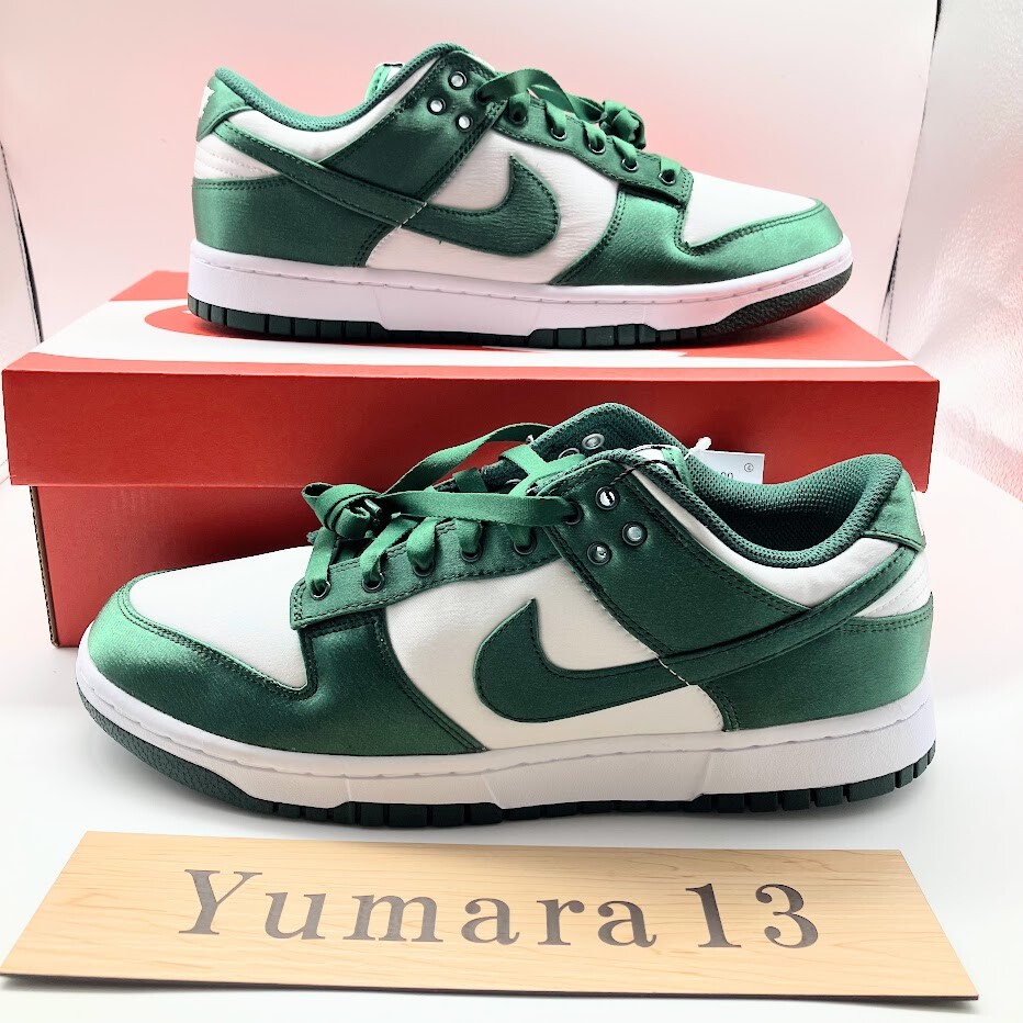 Pre-owned Nike Wmns Dunk Low Satin Green White Dx5931-100 Size Us 5-15 Brand
