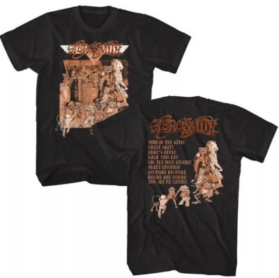 AEROSMITH Toys in the Attic Album Tracklist Adult T-Shirt Rock Band Concert Tour