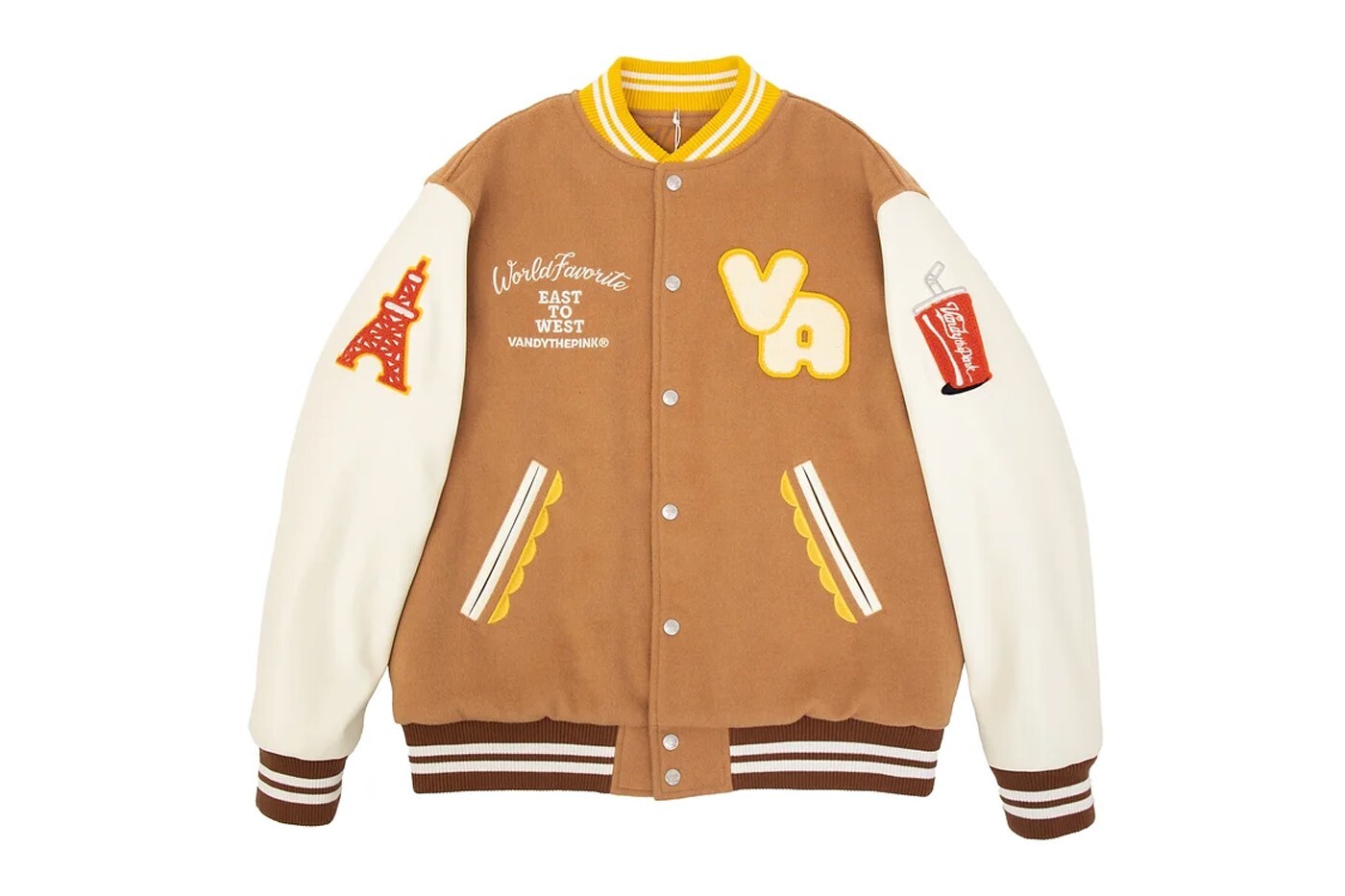 Vandy The Pink Burger Varsity Jacket, Adult Size Large (L Vandy The Pink Burger Varsity Jacket, Adult Size Large (L