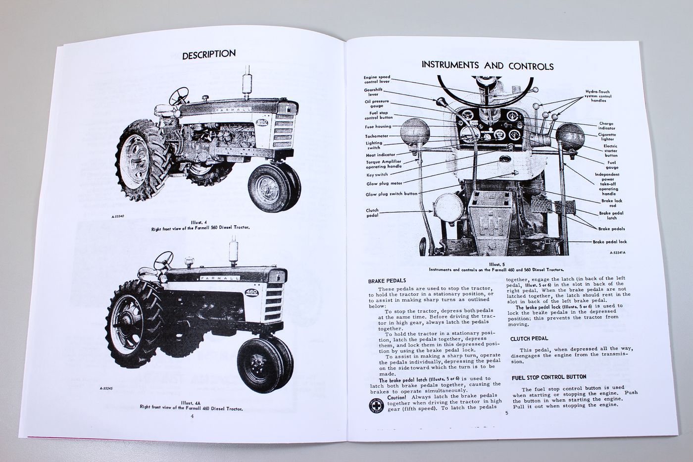 INTERNATIONAL FARMALL 560 DIESEL TRACTOR SERVICE OPERATOR PARTS MANUAL