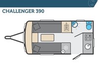 Swift Challenger Compact 390, NEW 2026 Touring Caravan