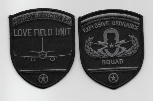 Dallas Lovefield Intl Airprt Police Bomb Squad k9 k-9 EOD Set of 2 State Texas 