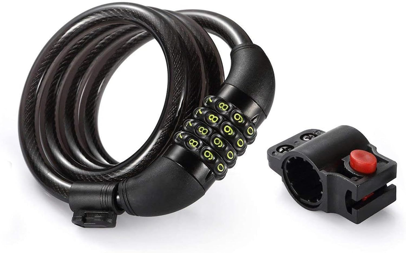 Bike Lock Cable,Kids Bike Cable Basic Self Coiling Combination Cable Combo Bike