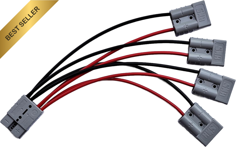Custom Power Cord 50A Anderson Connector Y Adaptor. Custom Output Number, Length