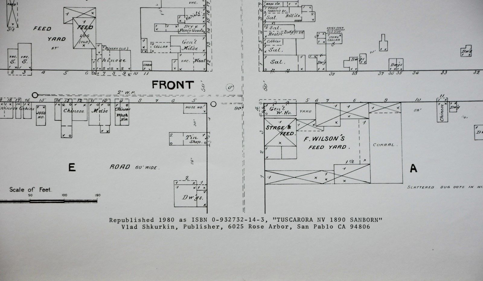 Map of Old Tuscarora, NV Precise Maps of Old Western Towns Vlad Shkurkin 25x19