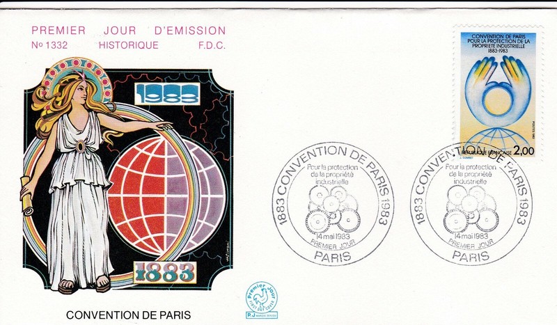 L12h - Enveloppe 1er Jour France -  NÂ° 1332 - Convention De Paris - 1983 .