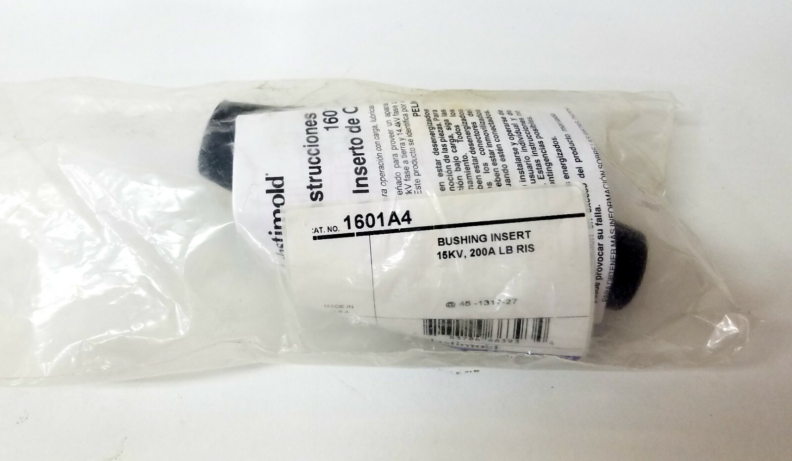 ELASTIMOLD 1601A4 15KV 200A LOADBREAK BUSHING INSERT ~ Brand New