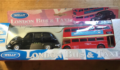 Welly - London Bus and Taxi - Die-Cast - Pull Back Go Action