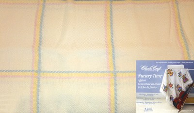 DMC Antique White & Rainbow 14 Ct Baby Afghan for Cross Stitch #AF-7300-5738