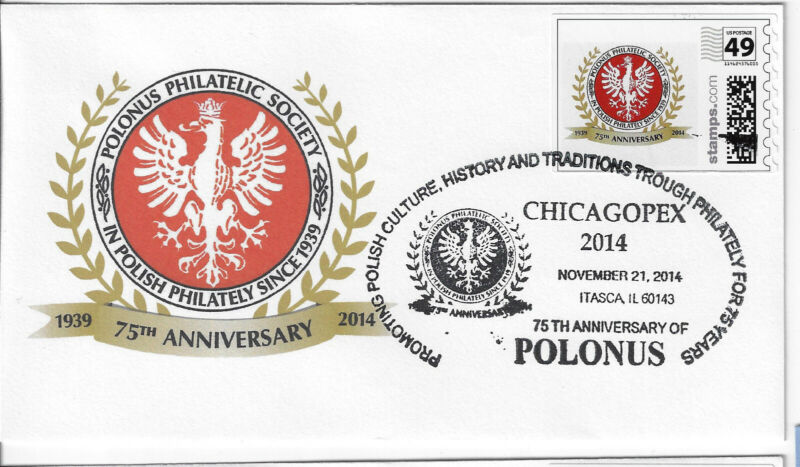 Polonus 2014,  75th Anniv. Polonus w/ type 1 personalized postage (PL2014A)