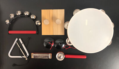 Kids 8  Tambourine 5.5  Jingle Bell Shaker Castanets Triangle Harmonica & More!