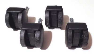 Vintage Set of 4 Black Detachable Rolling Storage Rack Wheels