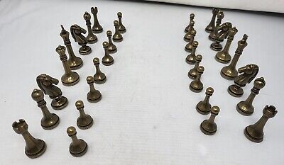32 Gold-Toned Metal Chess Pieces, 2.5'' King, No Board