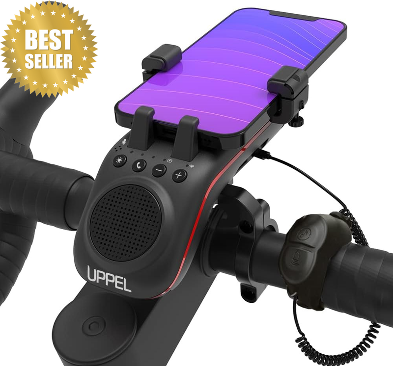 Bluetooth Speaker Bicycle, Multifunctional Bike Phone Holder 10-In-1- LED Light-